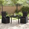 vidaXL Ensemble de salle à manger pour jardin 3 pcs Noir polyrotin