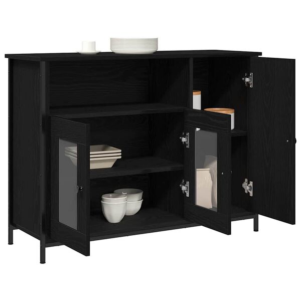 vidaXL Buffet Chêne noir 100 x 35 x 75 cm Bois d'ingénierie