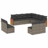vidaXL Salon de jardin 11 pcs avec coussins gris r&eacute;sine tress&eacute;e