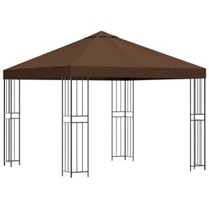 vidaXL Pavillon 3 x 3 m Marron Polyester et Acier 190 gsm