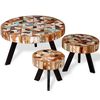 vidaXL Ensemble de table basse 3 pi&egrave;ces Bois de r&eacute;cup&eacute;ration massif
