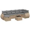vidaXL Salon de jardin avec coussins 8pcs m&eacute;lange beige r&eacute;sine tress&eacute;e