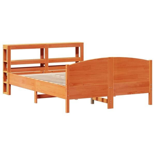 vidaXL Cadre de lit sans matelas cire marron 140x190cm bois pin massif