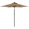 vidaXL Parasol de jardin avec LED mât en acier taupe 225x225x212 cm