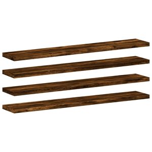 vidaXL &Eacute;tag&egrave;res murales 4 pcs ch&ecirc;ne fum&eacute; 60x10x1,5cm bois d'ing&eacute;nierie