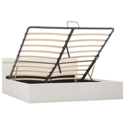 vidaXL Cadre de lit à rangement avec LED blanc similicuir 180x200 cm