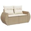 vidaXL Salon de jardin avec coussins 7 pcs beige r&eacute;sine tress&eacute;e