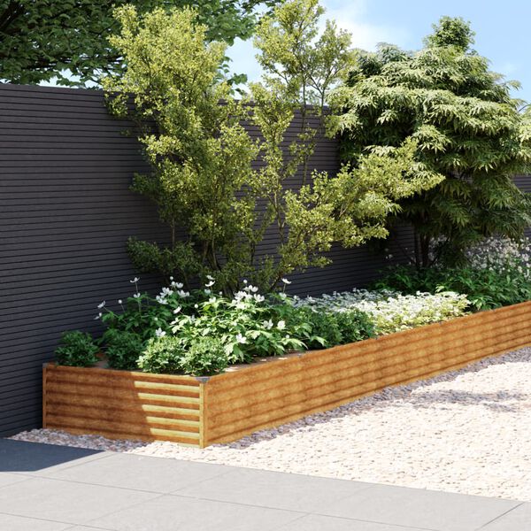 vidaXL Lit sur&eacute;lev&eacute; de jardin 770 x 100 x 36 cm acier corten