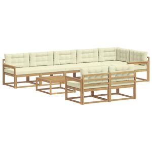 vidaXL Ensemble de canap&eacute;s d'ext&eacute;rieur 9 pcs Blanc et cr&egrave;me