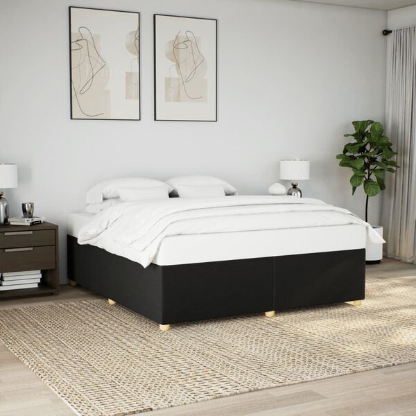 vidaXL Cadre de lit sans matelas noir 180x200 cm tissu