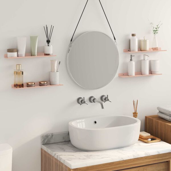 vidaXL &Eacute;tag&egrave;re flottante 4 pcs Rose 40 x 8,5 x 2,5 cm Acier