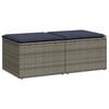 vidaXL Salon de jardin 2 pcs avec coussins gris r&eacute;sine tress&eacute;e acacia