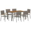 vidaXL Ensemble de salle &agrave; manger pour jardin 7 pc Gris polyrotin