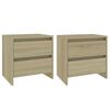 vidaXL Tables de chevet 2 pcs ch&ecirc;ne sonoma bois d'ing&eacute;nierie