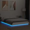 vidaXL Cadre de lit avec lumi&egrave;res LED sans matelas blanc 140x200 cm
