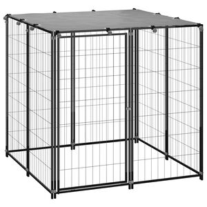vidaXL Chenil Noir 110x110x110 cm Acier