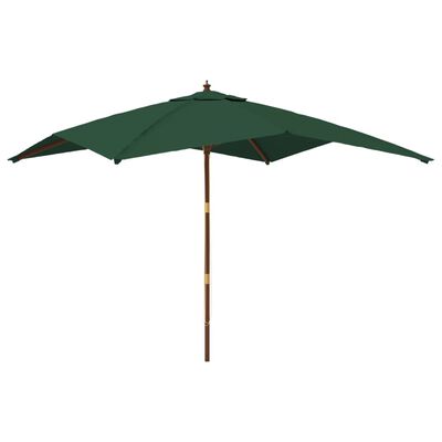 vidaXL Parasol de jardin avec mât en bois vert 300x300x273 cm
