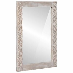 vidaXL miroir mural Blanc 70 x 50 cm Bois de mangue massif