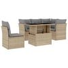vidaXL Salon de jardin avec coussins 6 pcs beige r&eacute;sine tress&eacute;e