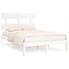 vidaXL Cadre de lit sans matelas blanc 120x200 cm bois massif