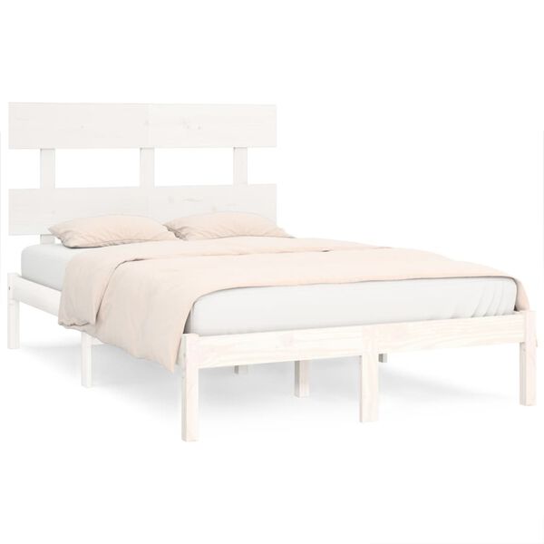 vidaXL Cadre de lit sans matelas blanc 120x200 cm bois massif