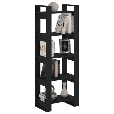 vidaXL Bibliothèque/Séparateur de pièce Noir 60x35x160 cm Bois massif