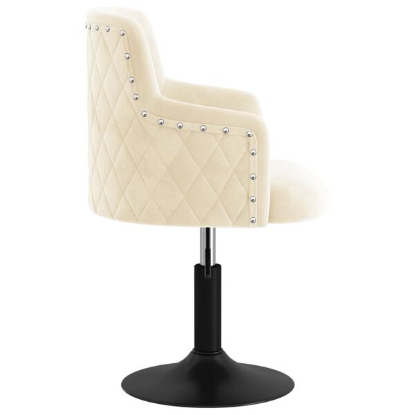 vidaXL Chaise pivotante de salle &agrave; manger Cr&egrave;me Velours