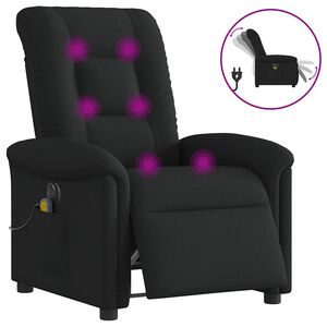 vidaXL Fauteuil de massage inclinable &eacute;lectrique Noir Tissu