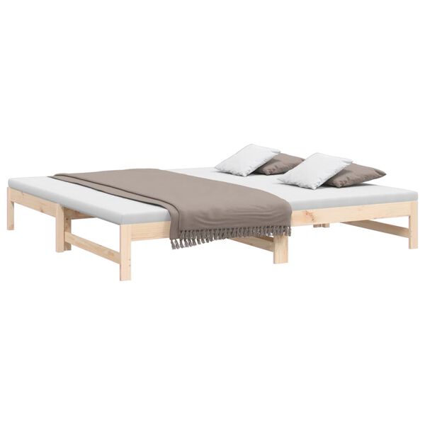 vidaXL Lit coulissant sans matelas 2x(100x200) cm bois de pin massif