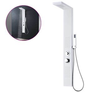 vidaXL Syst&egrave;me de panneau de douche Aluminium Mat Blanc