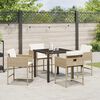 vidaXL Ensemble de salle &agrave; manger pour jardin 5 pcs Beige polyrotin