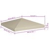 vidaXL Couverture de toit de belv&eacute;d&egrave;re 310 g / m&sup2; 3x3 m Beige