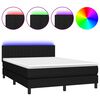 vidaXL Sommier &agrave; lattes de lit avec matelas LED Noir 140x190 cm Tissu