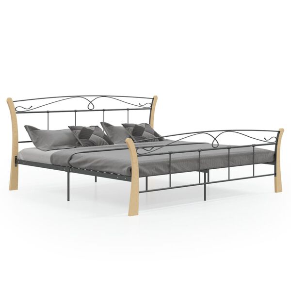 vidaXL Cadre de lit sans matelas noir m&eacute;tal 200x200 cm