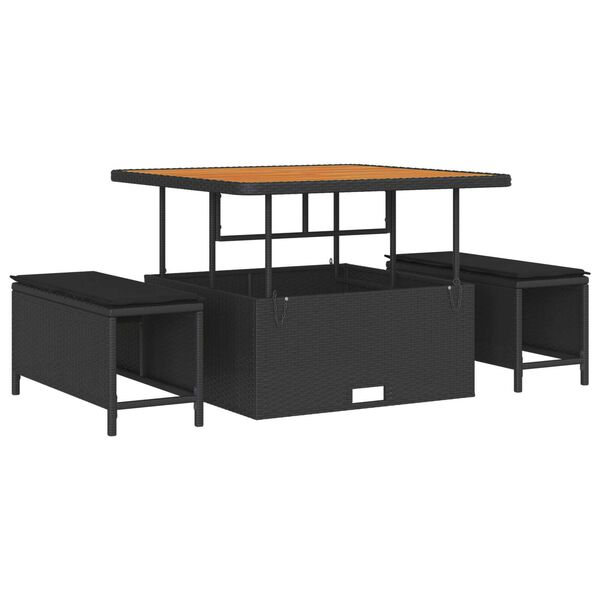 vidaXL Ensemble de canap&eacute; de jardin avec coussin 12 pcs Noir