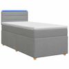 vidaXL Lit boxspring avec matelas Gris clair 80 x 200 cm Tissu