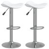 vidaXL Tabourets de bar lot de 2 blanc acier chrom&eacute; et cuir artificiel