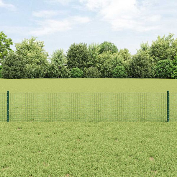vidaXL Cl&ocirc;ture avec poteau Vert 0,4 x 10 m Acier et PVC