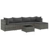 vidaXL Salon de jardin 6 pcs avec coussins Gris R&eacute;sine tress&eacute;e