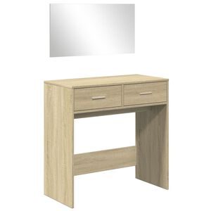 vidaXL Coiffeuse avec miroir ch&ecirc;ne sonoma 80x39x80 cm