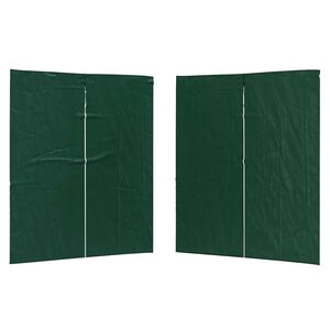 vidaXL Mur de tente de f&ecirc;te 2 pi&egrave;ces 200 x 195 cm Vert PE et acier
