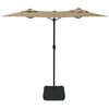 vidaXL Parasol de jardin à double tête avec LED taupe 316x145 cm