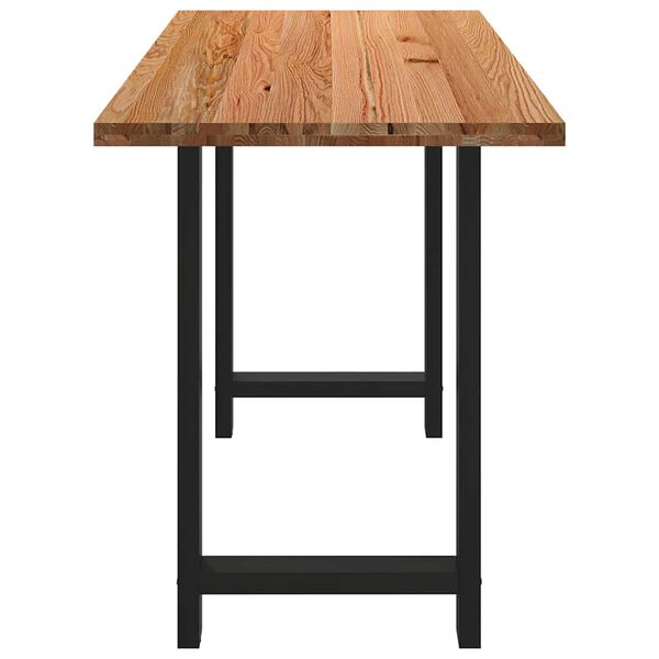 vidaXL Table de bar rectangulaire en bois massif de ch&ecirc;ne marron clair 180 x 80 x 112 cm