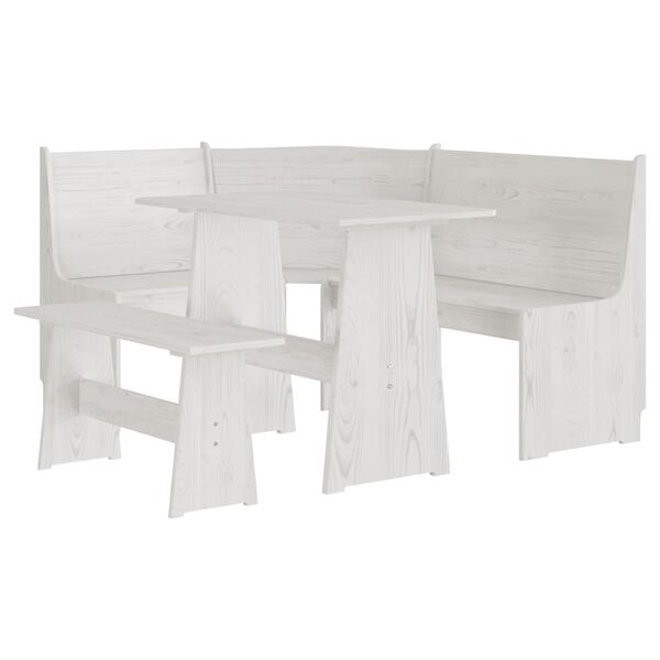 vidaXL Ensemble &agrave; manger REINE 3 pcs blanc bois de pin massif