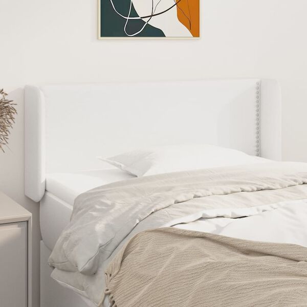 vidaXL T&ecirc;te de lit avec oreilles Blanc 103x16x78/88 cm Similicuir