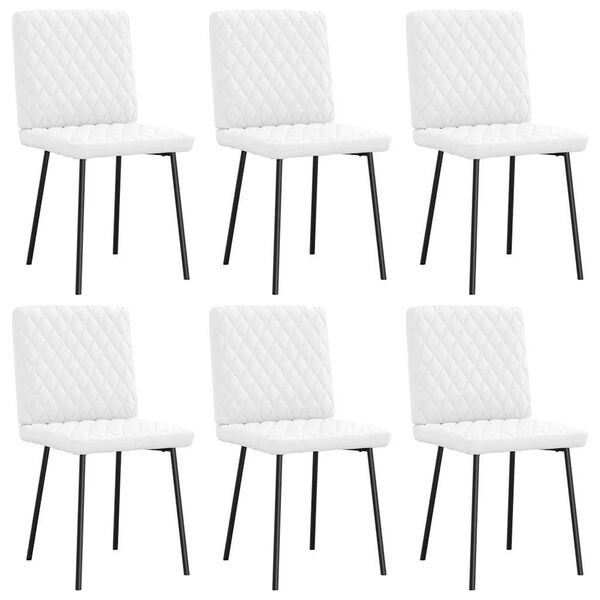 vidaXL Chaises &agrave; manger lot de 6 blanc similicuir