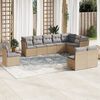 vidaXL Salon de jardin avec coussins 10 pcs beige résine tressée