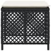 vidaXL Tabourets de jardin et coussins lot de 4 noir 41x41x36 cm rotin