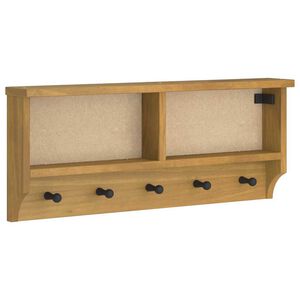 vidaXL Porte-manteau mural SANDNES 87x12x35 cm bois massif pin