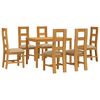 vidaXL Ensemble de salle &agrave; manger 7 pc Beige Bois de ch&ecirc;ne massif
